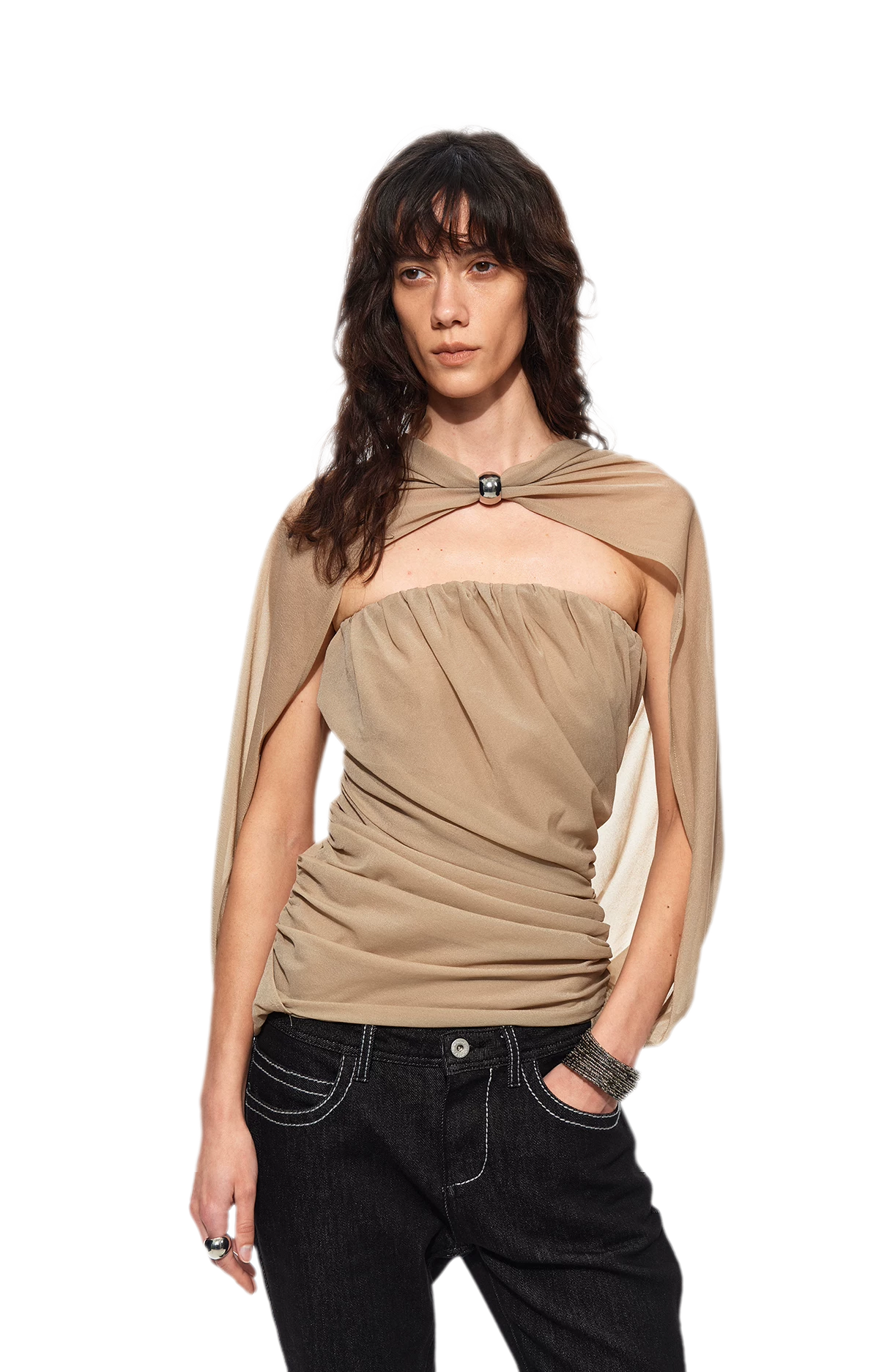 Cape Layer Bustier Top
