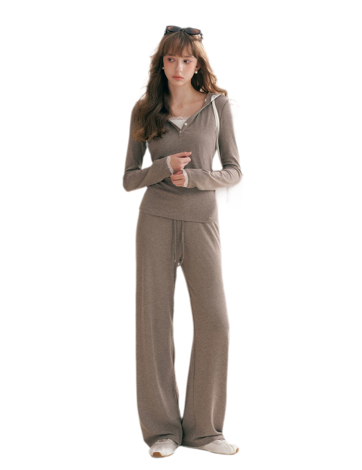Lace-Trim Layered Two-Piece Set