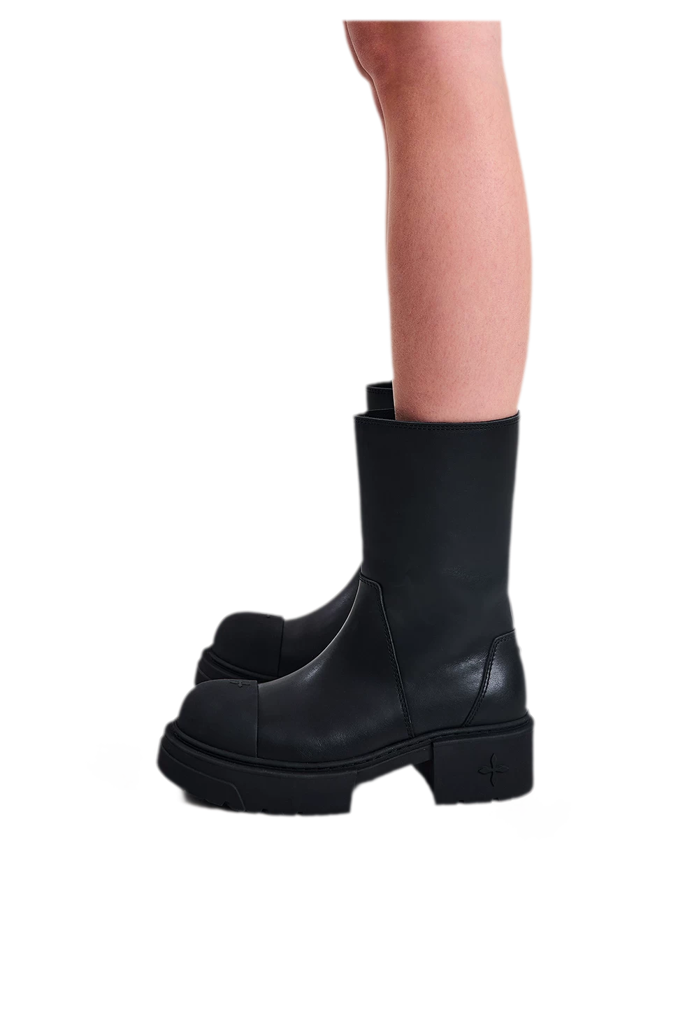 Mid-Calf Leather Boots