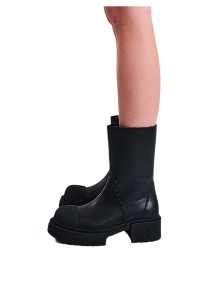 Mid-Calf Leather Boots
