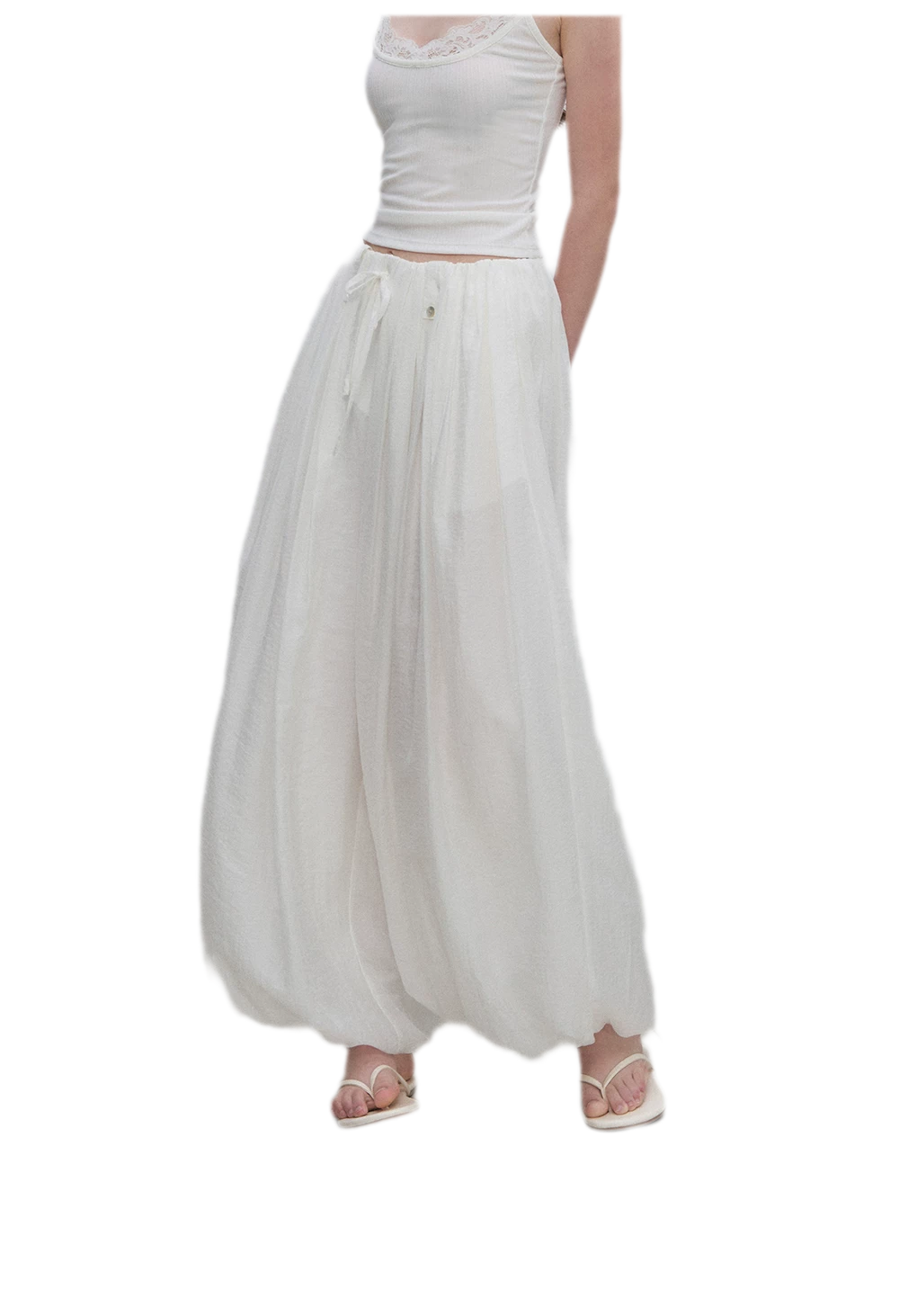 Pleated Balloon-Leg Tencel Trousers