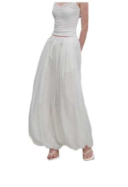 Pleated Balloon-Leg Tencel Trousers