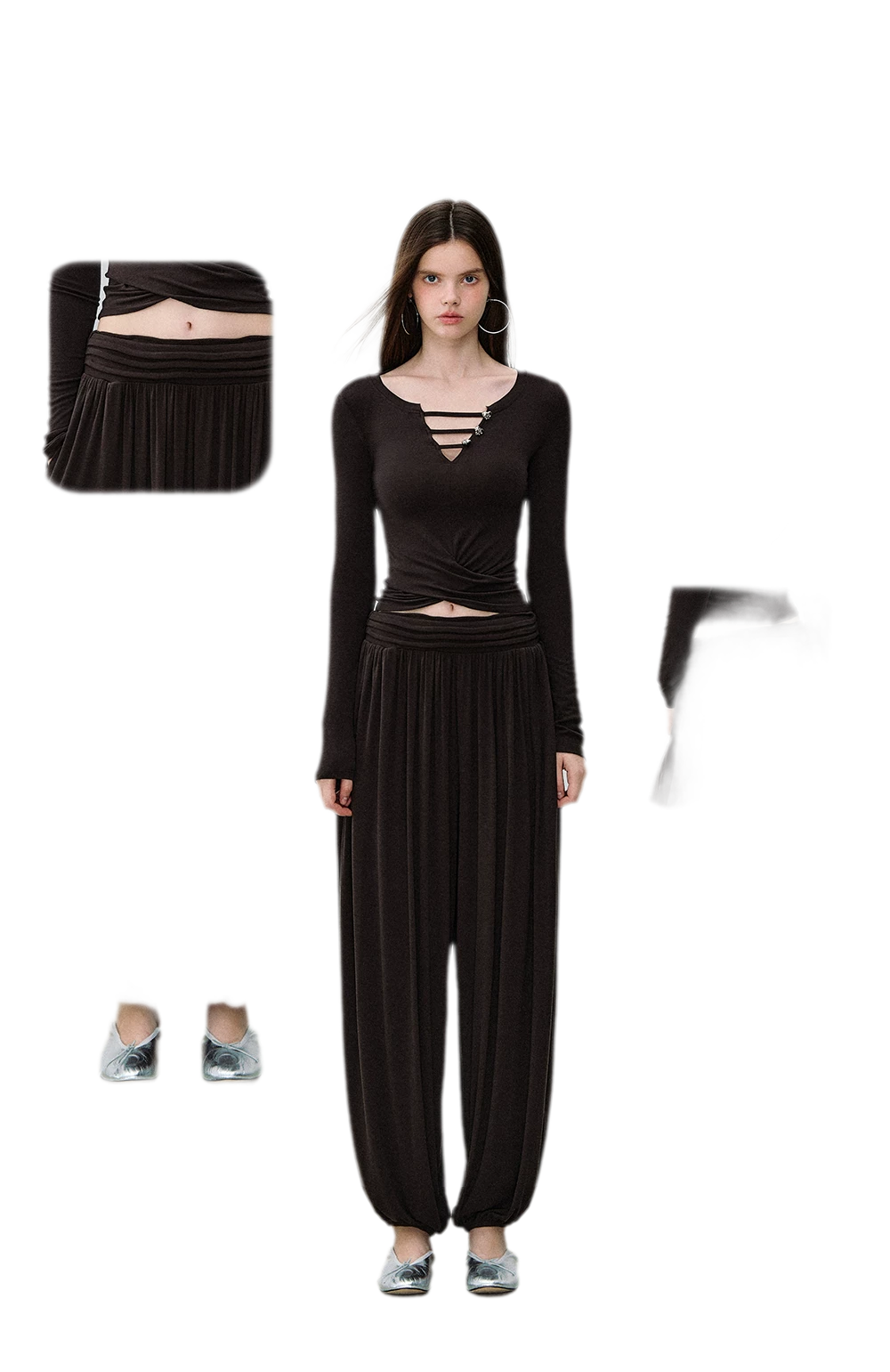 Draped Lantern Pants