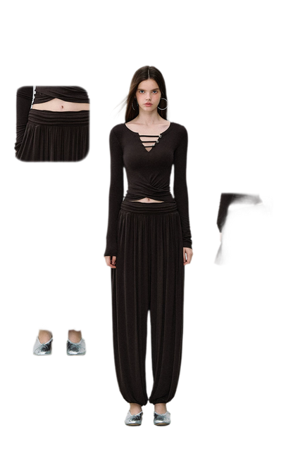 Draped Lantern Pants