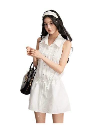 Lace Trim Shirt Dress