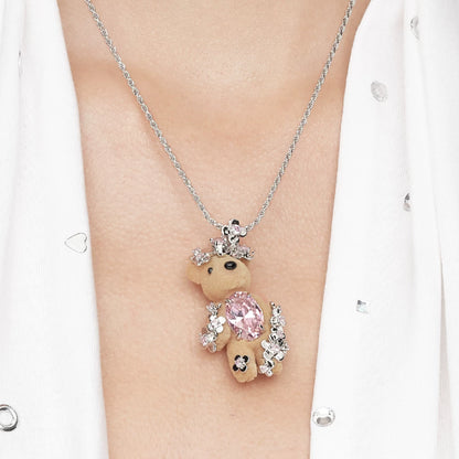 Resin Teddy Bear Pendant Necklace
