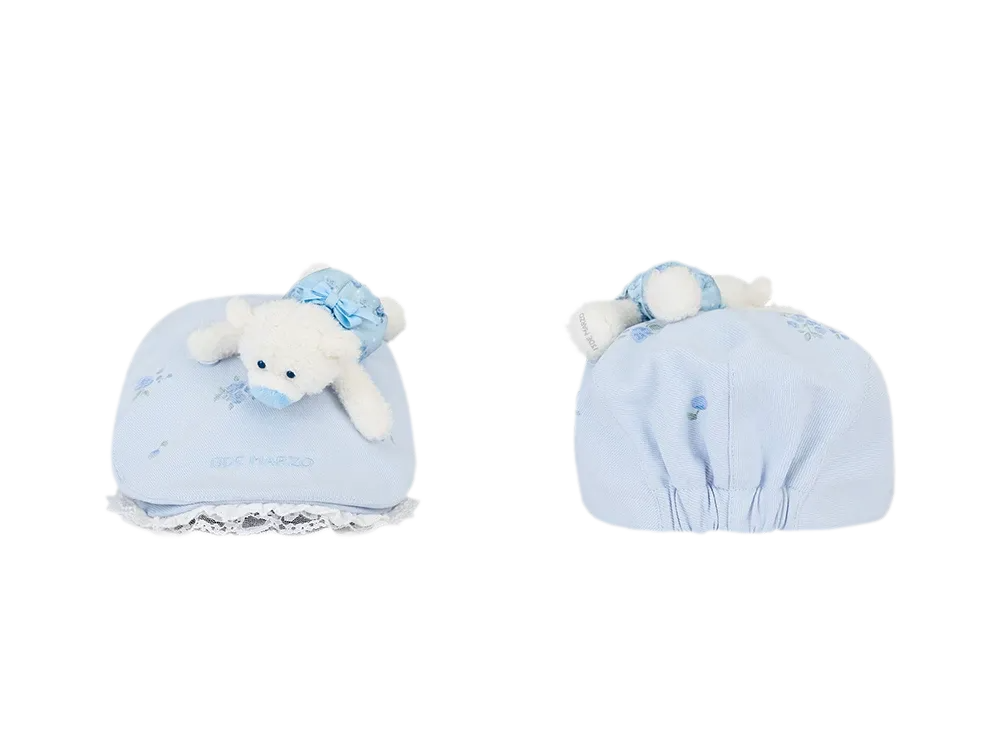 Floral Ruffle Embroidered Cap