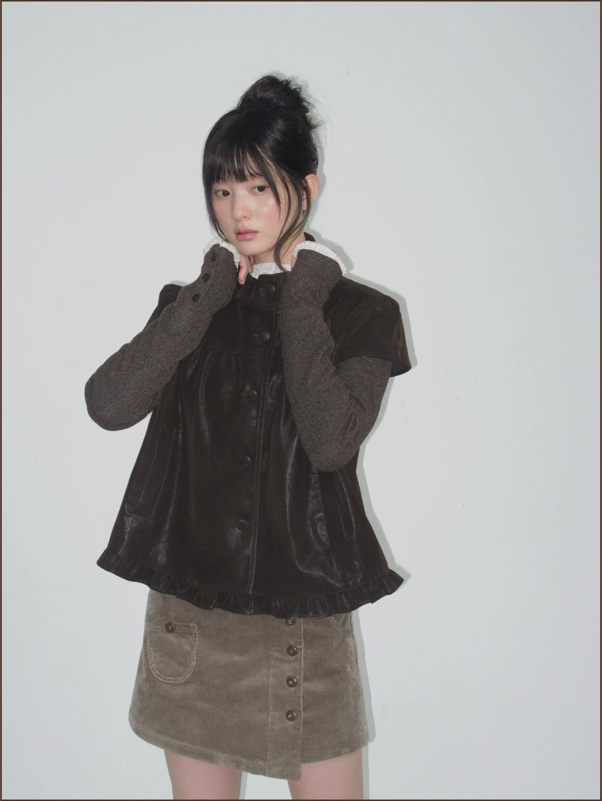 Suede Layered Flare Jacket