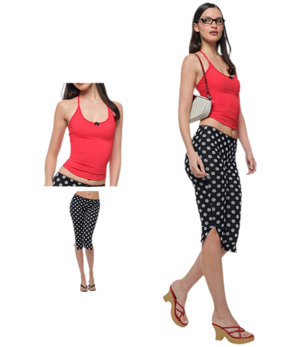 Polka Dot Bustier Pants