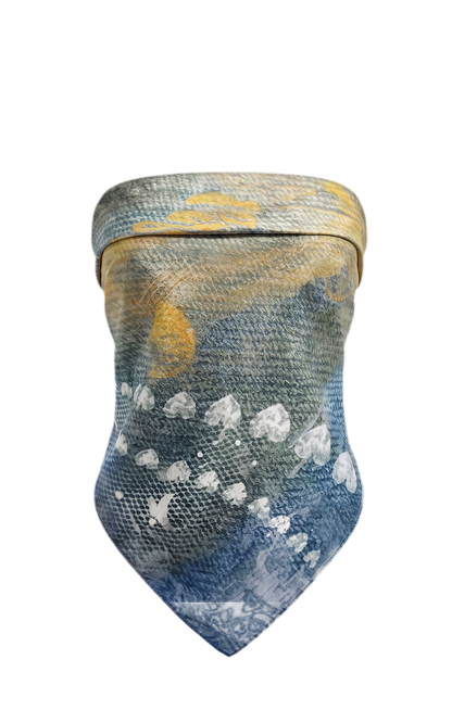 Denim Print Silk Scarf