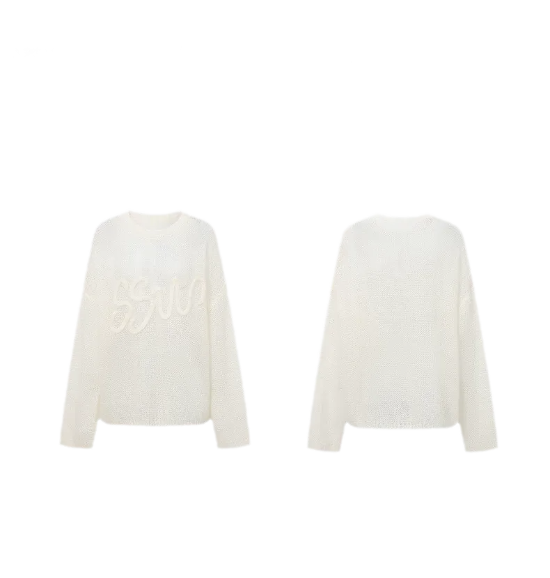 Mohair Openwork Logo Sweater