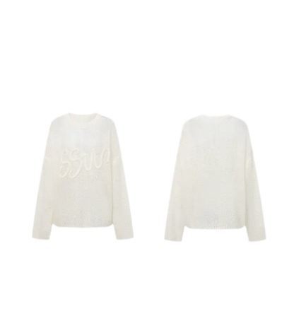 Mohair Openwork Logo Sweater
