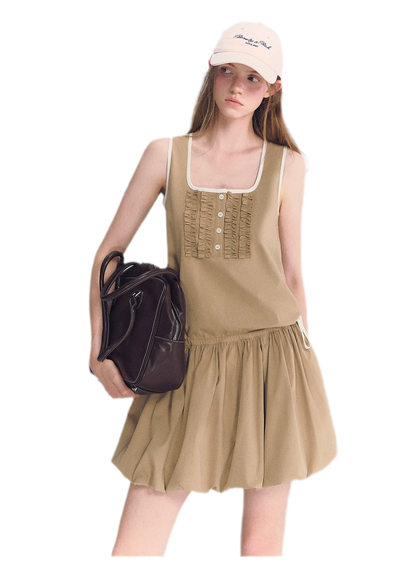 Ruched Lace Bubble Dress