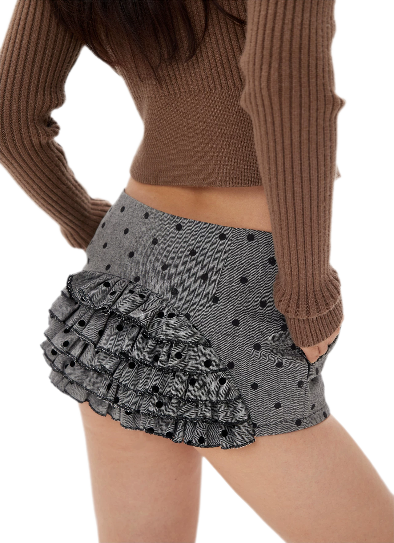 Ruffled Low-Rise Mini Skort
