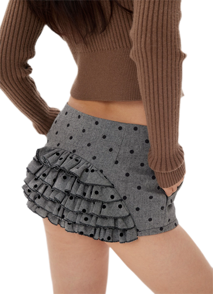 Ruffled Low-Rise Mini Skort