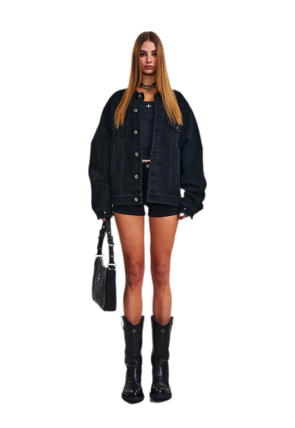 Cross Statue Denim Jacket