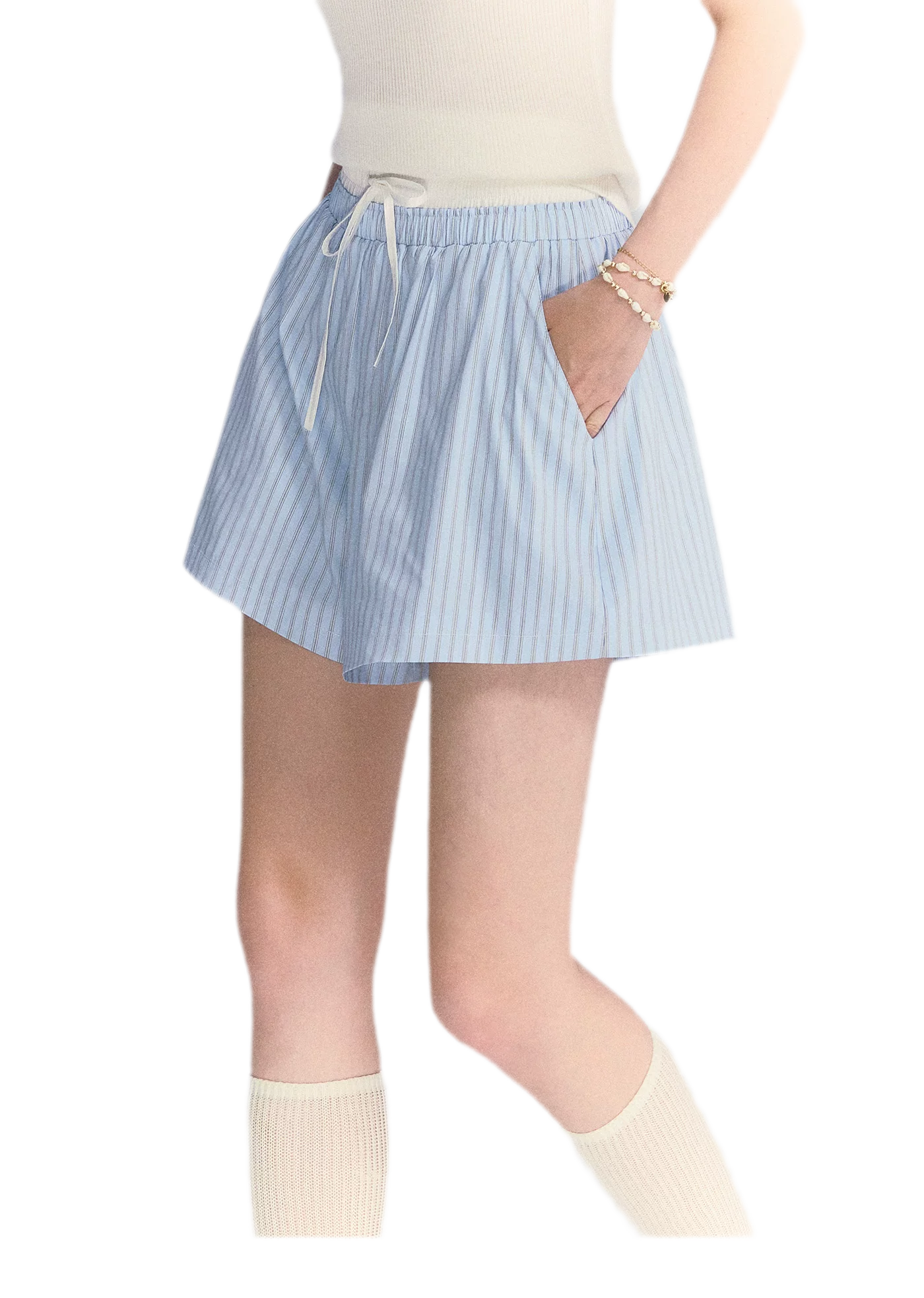 Striped Embroidered Shirt Set
