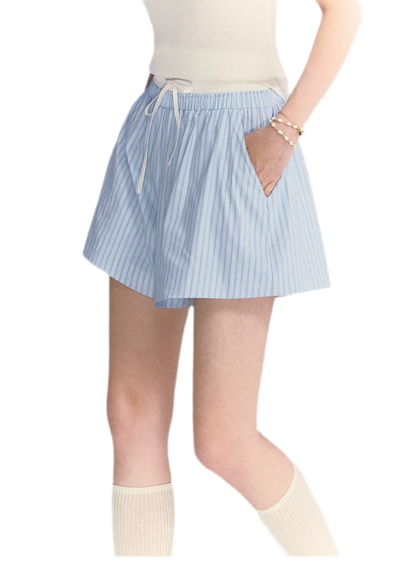 Striped Embroidered Shirt Set