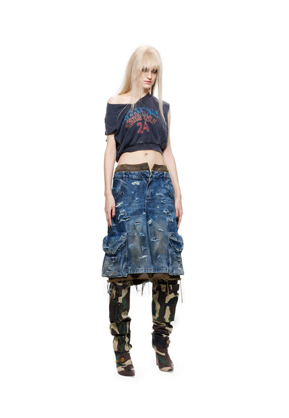 Vintage Washed Printed V-Neck Tank Top