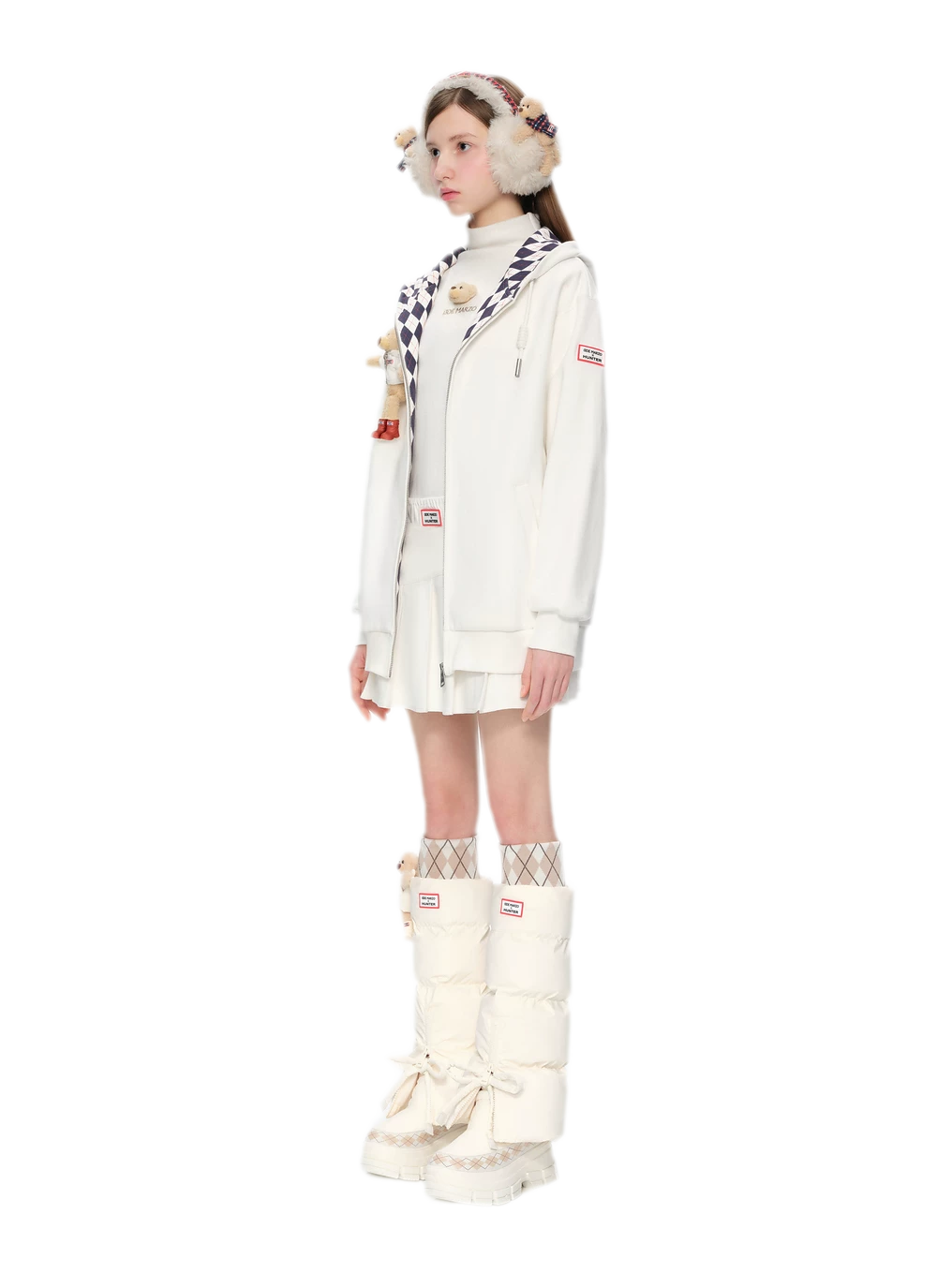 Áo hoodie oversized khóa kéo lót nỉ