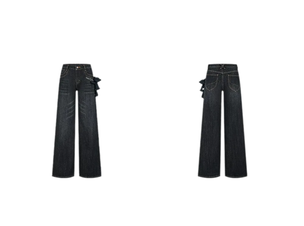 Mid-Low Waist Straight Jeans