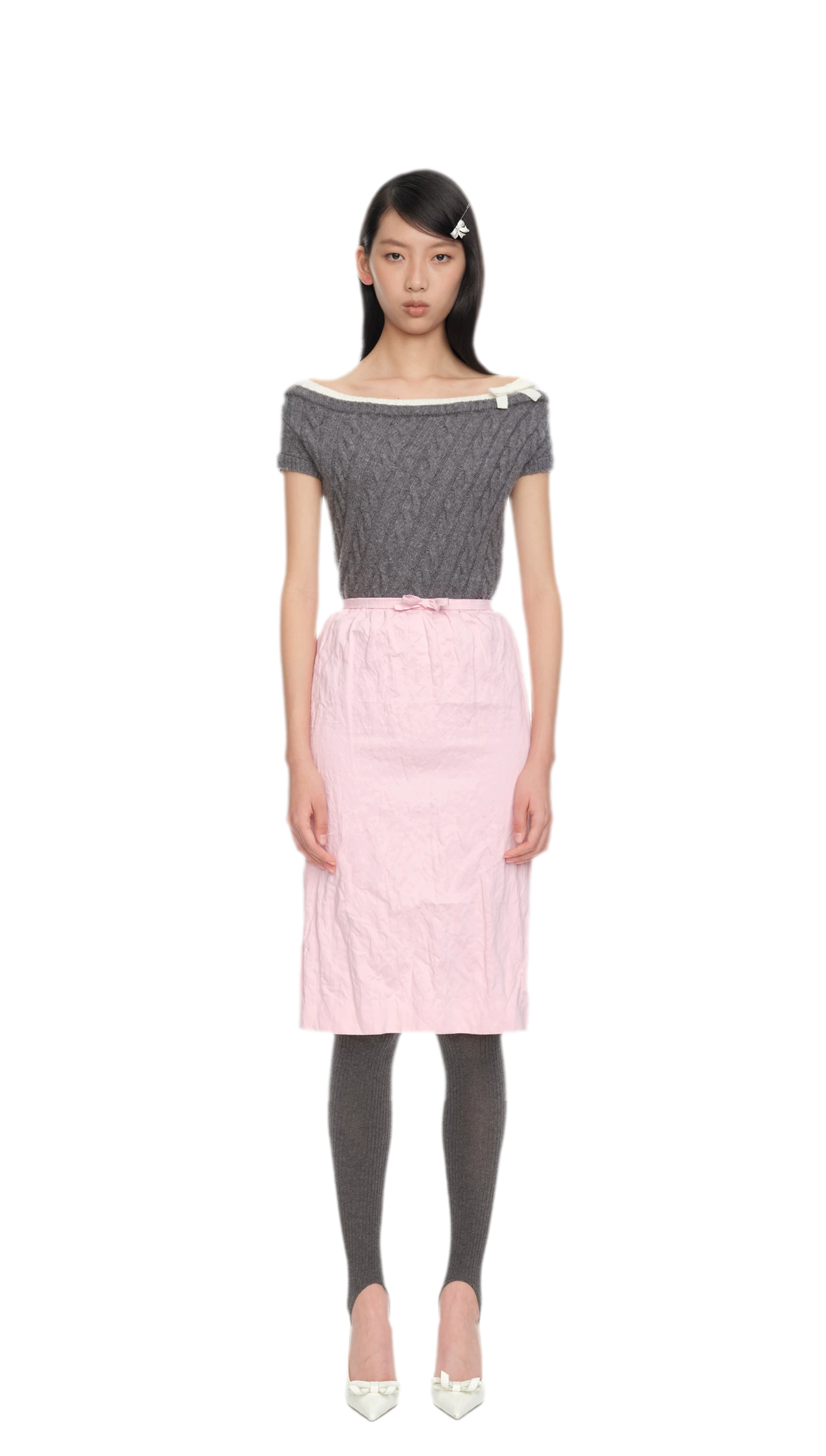 Cable Knit Off-Shoulder Top