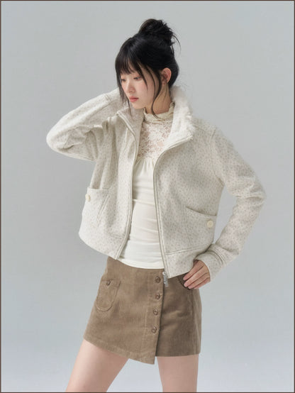 Brushed Jacquard Cropped Jacket