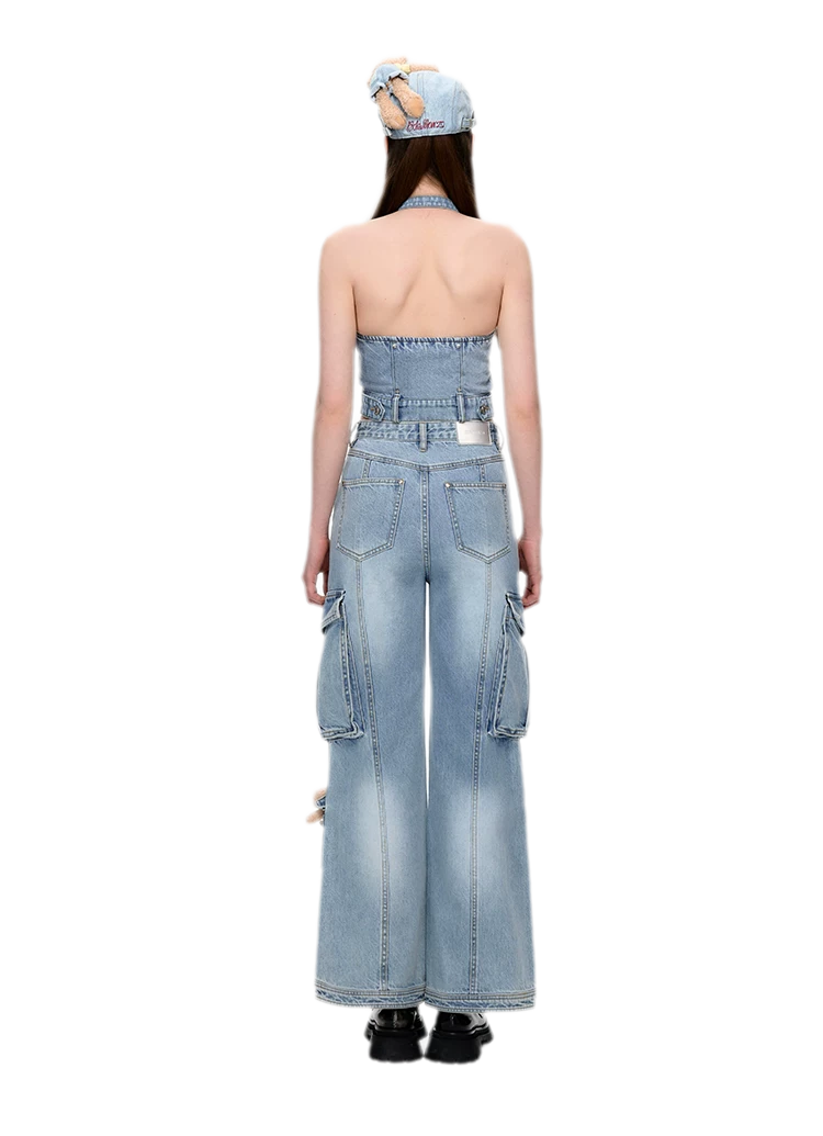 Cotton Cargo Straight Pants