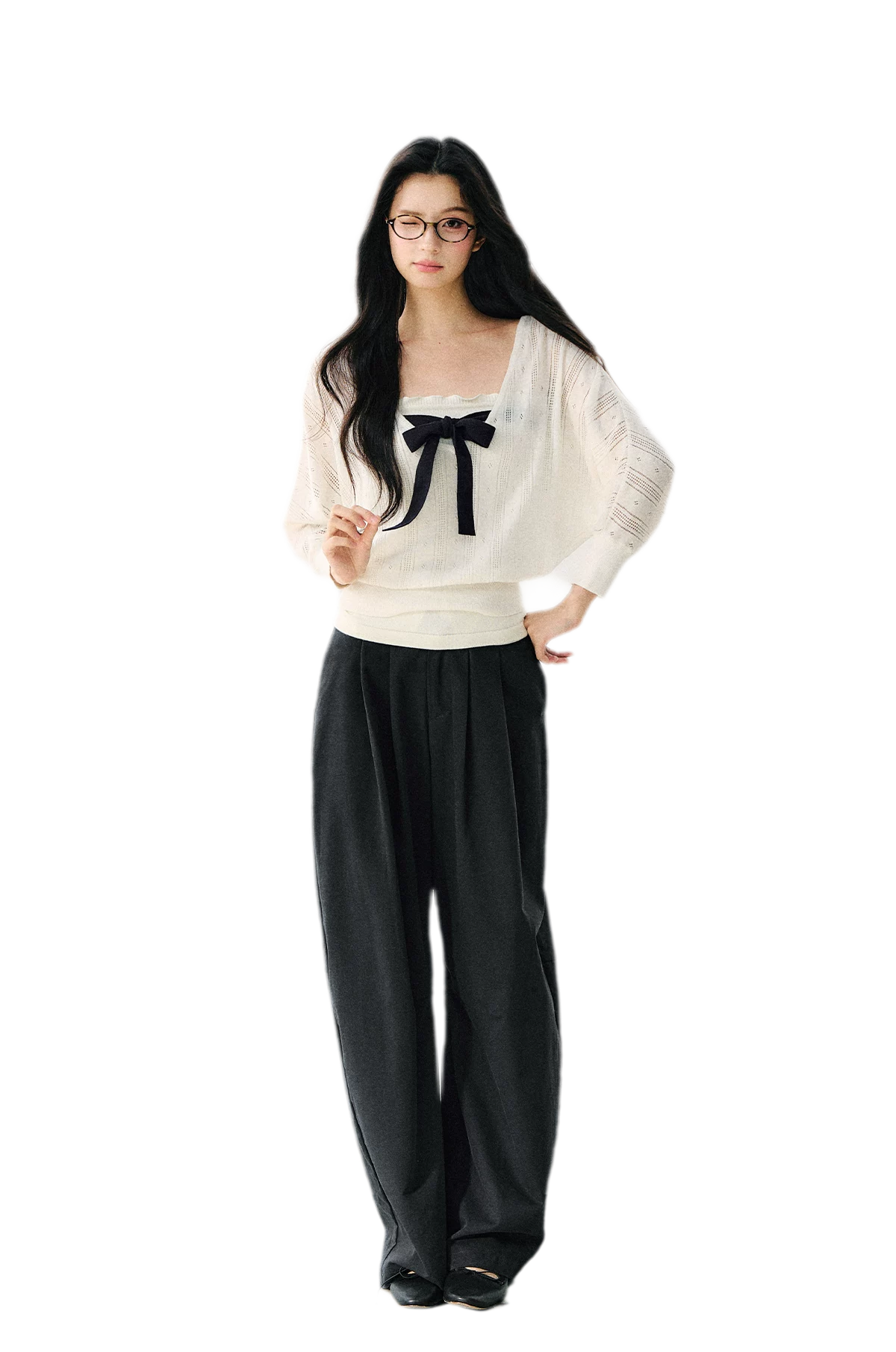Bow Cutout Knit Top