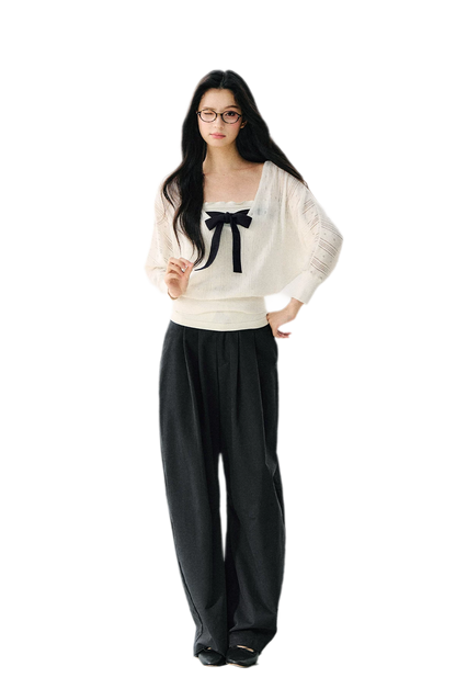 Bow Cutout Knit Top