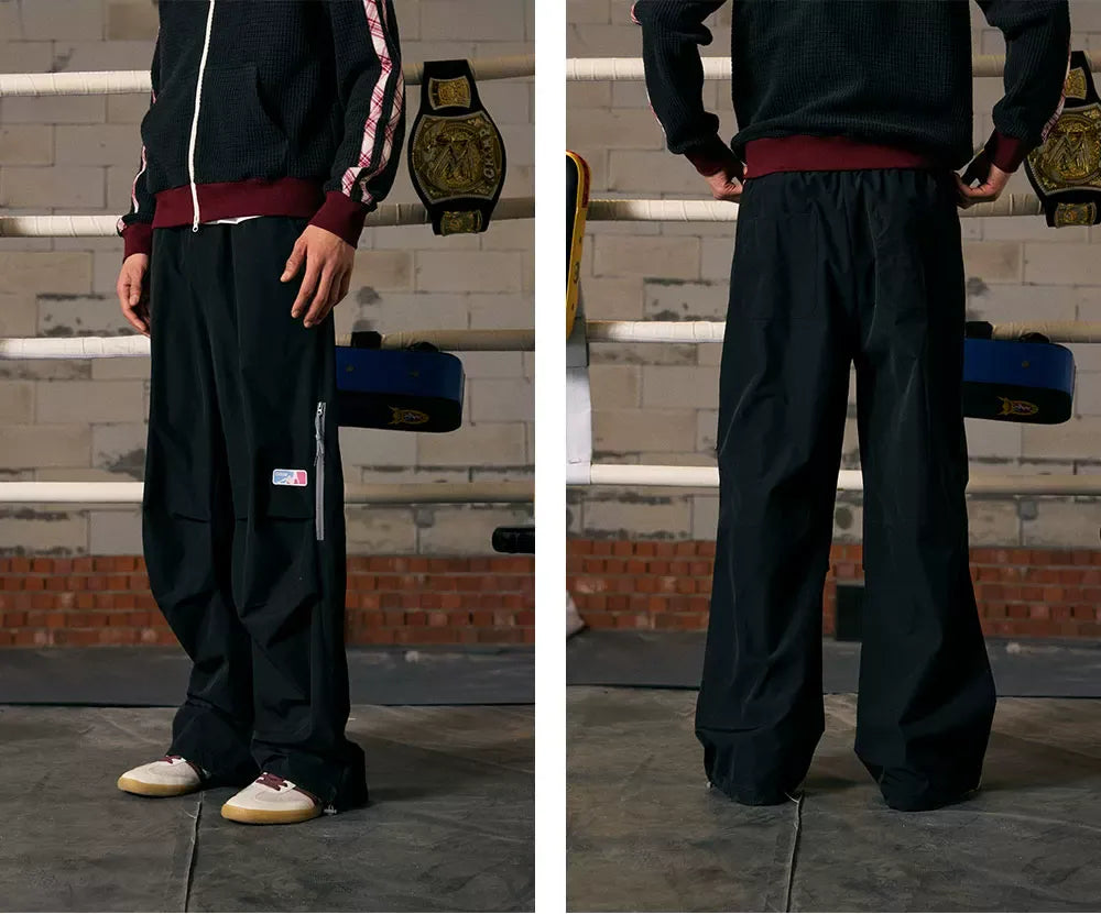 Stretch Contrast Parachute Pants