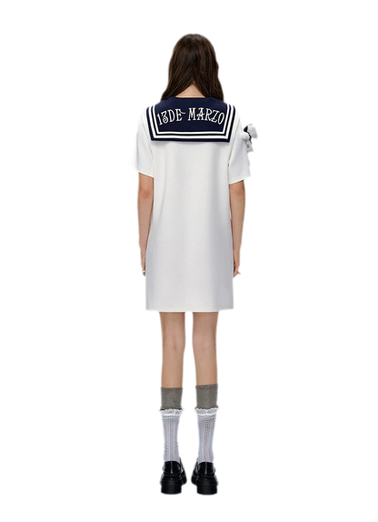 Sailor Collar T-Shirt Dress