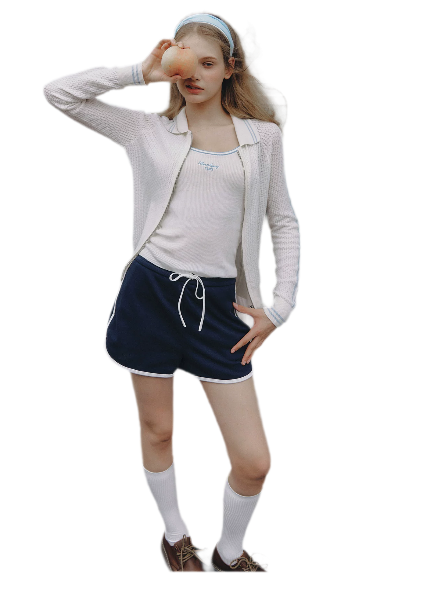 Openwork Knit Collared Jacket