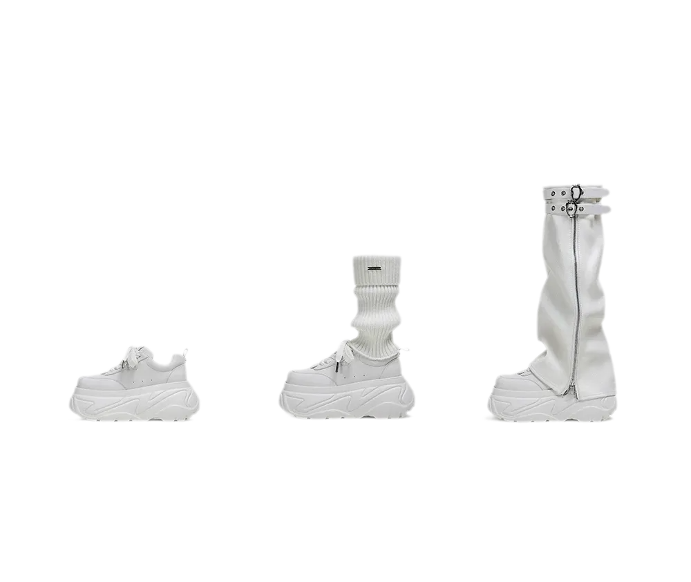 Square Toe Leather Sneakers