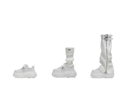 Square Toe Leather Sneakers