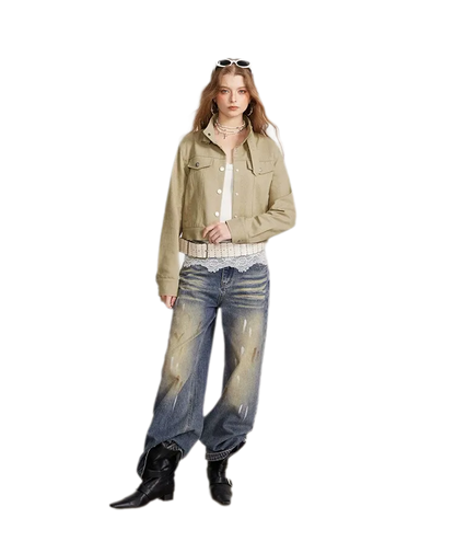 Structured Cropped Utility Jacket