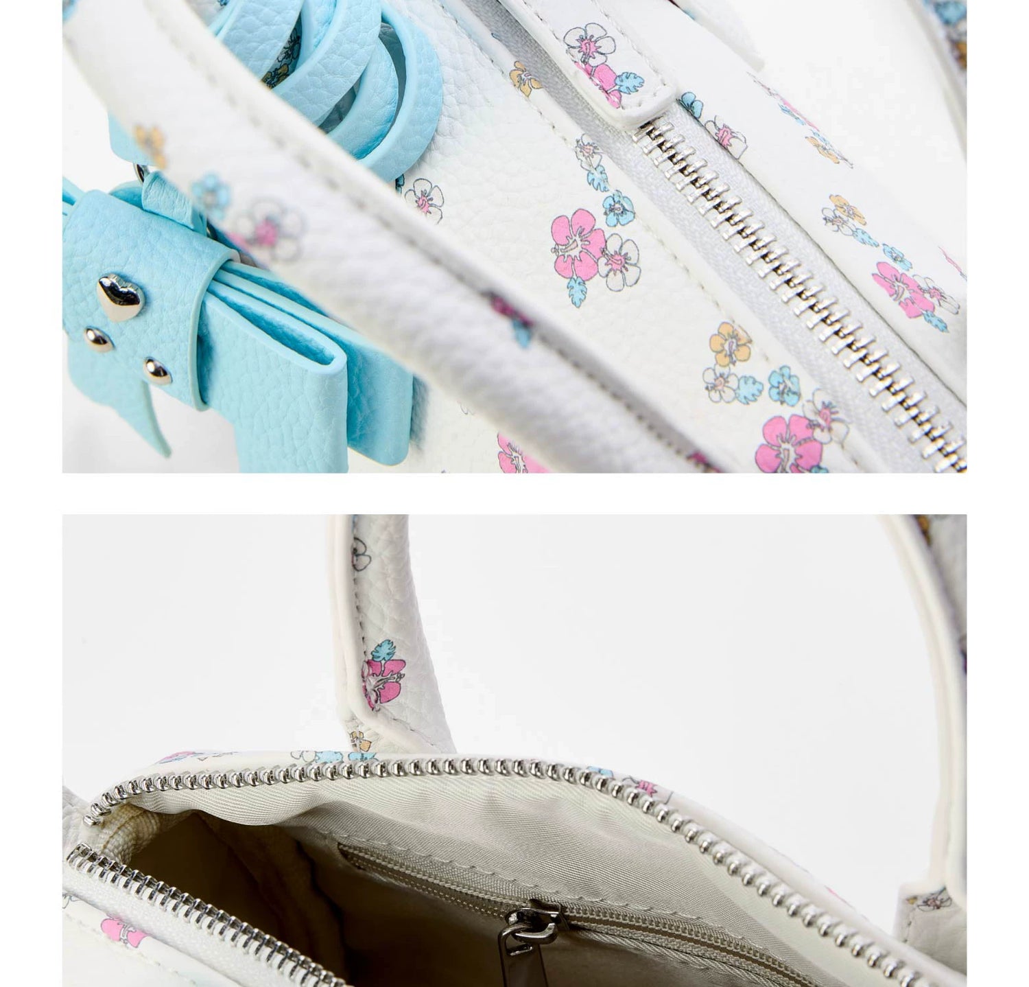 Floral Print Bow Boston Bag