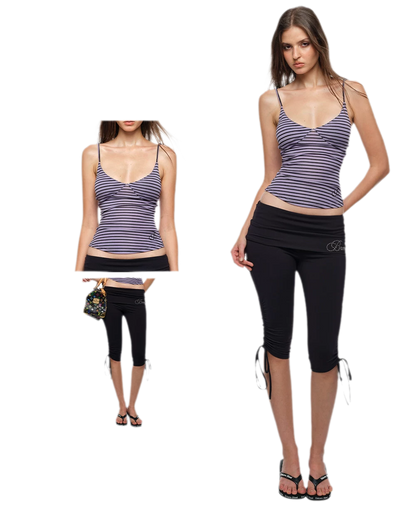 Striped Stretch Cami Top