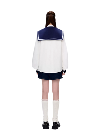 Sailor Collar Long Sleeve Top