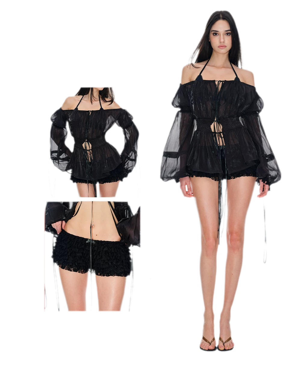 Lace Tulle Short Shorts
