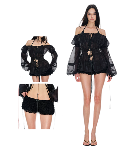 Lace Tulle Short Shorts