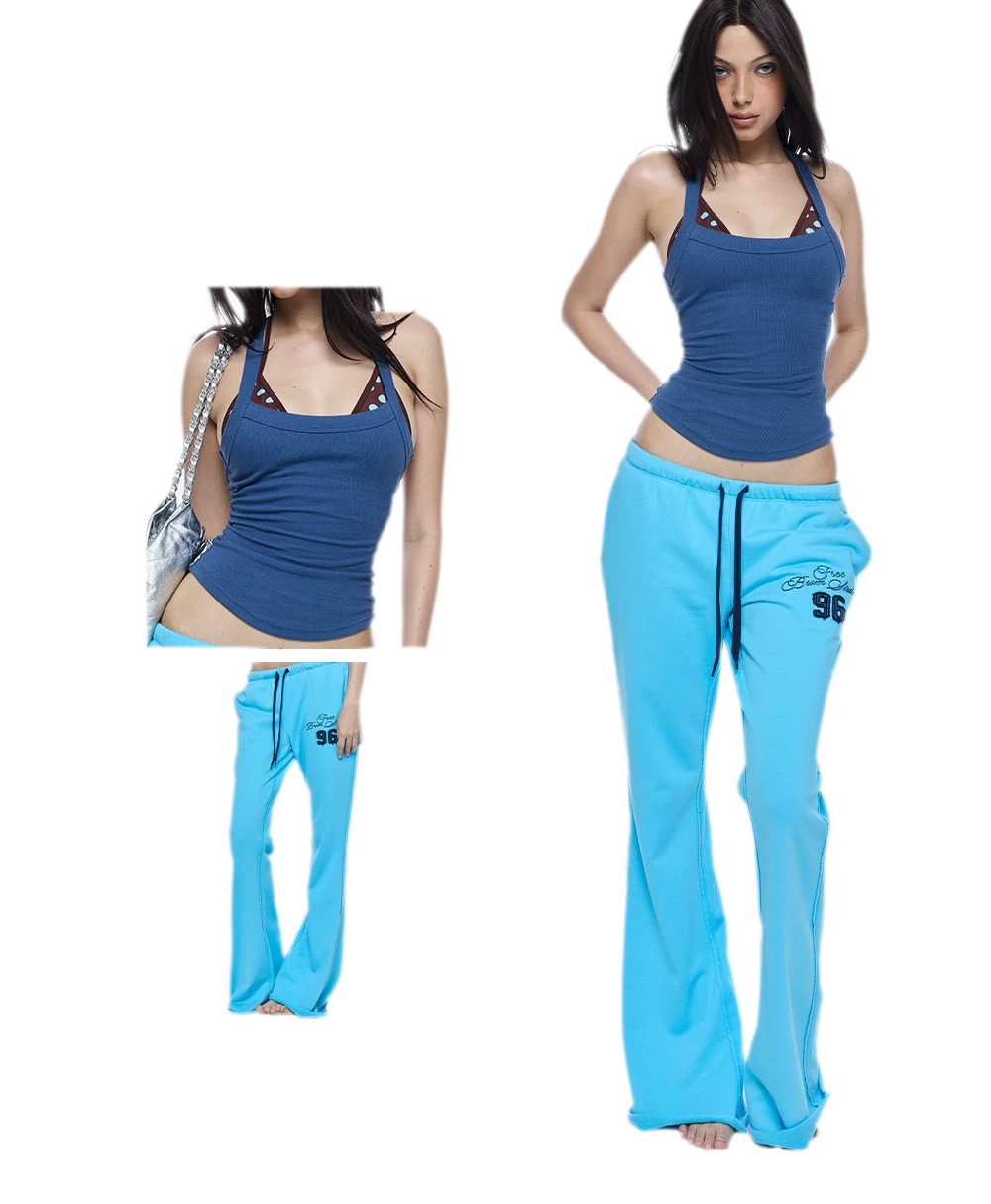 Blue Flare Sport Pants