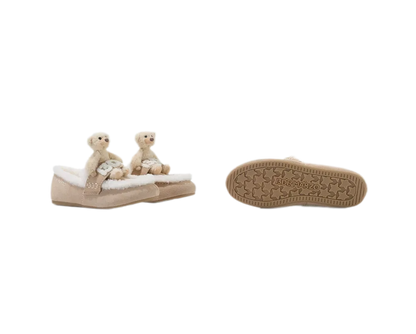 Mocasines sin cordones de oso de peluche