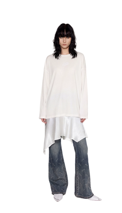 Acetate Layered Hem Dress
