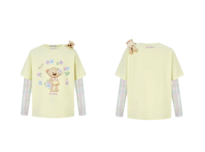 Floral Appliqué Layered T-shirt