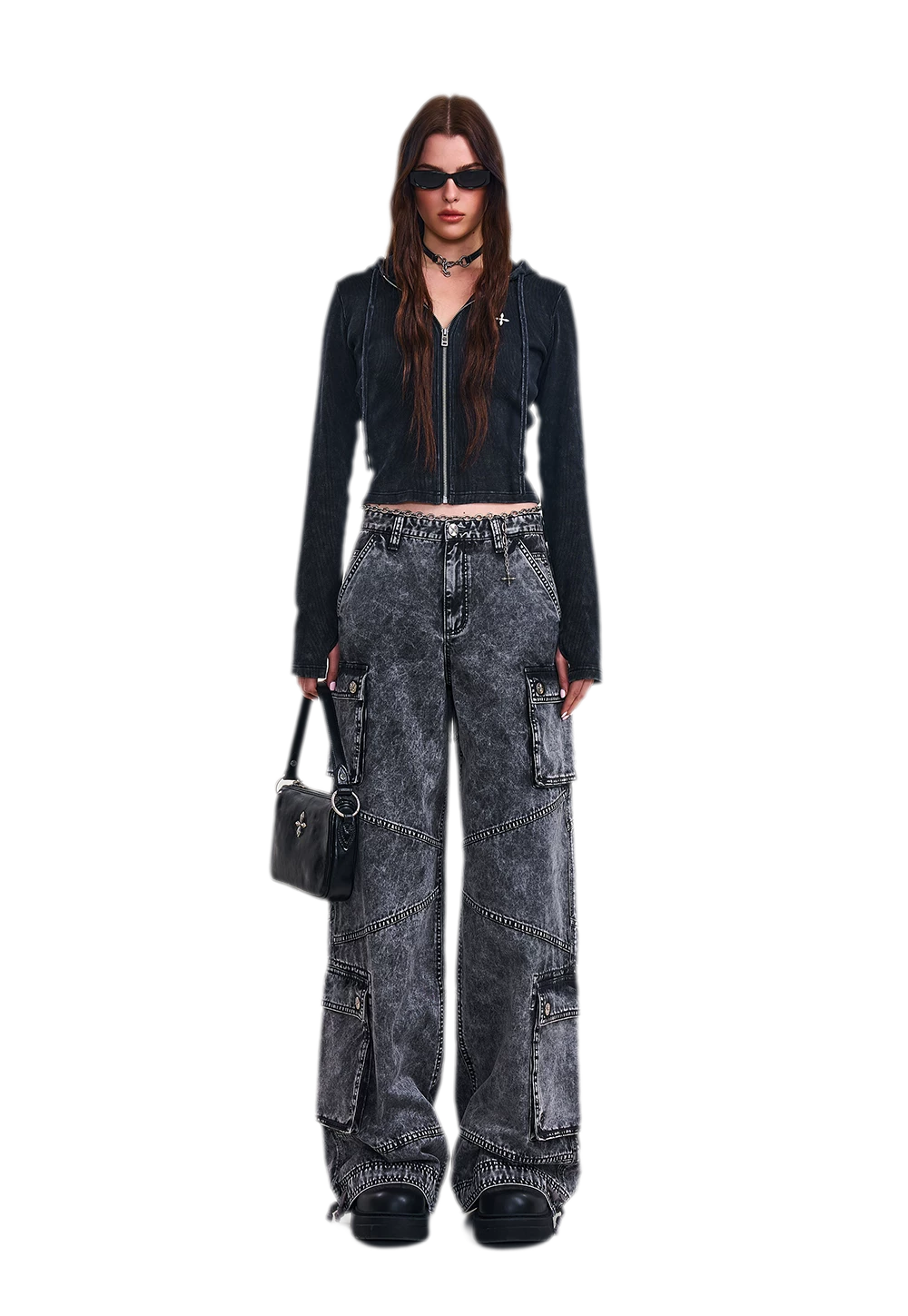 Retro Workwear Wide-Leg Pants
