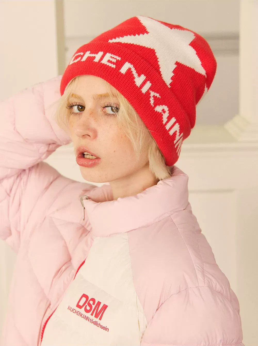 Jacquard Star Folded-Brim Beanie