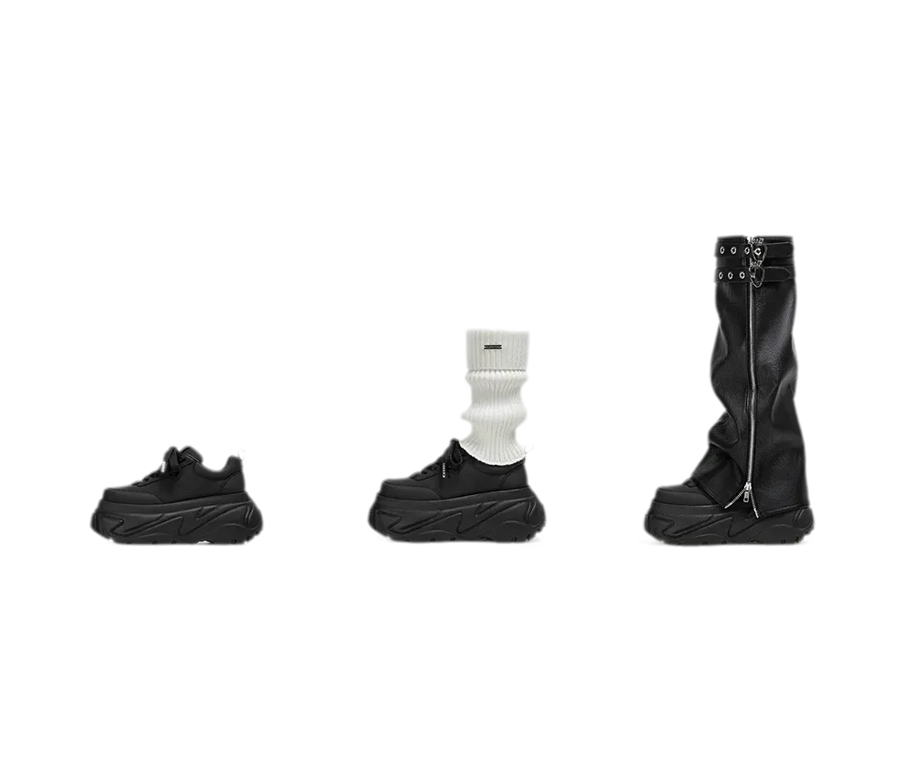 Square-Toe Thick Sole Shoes