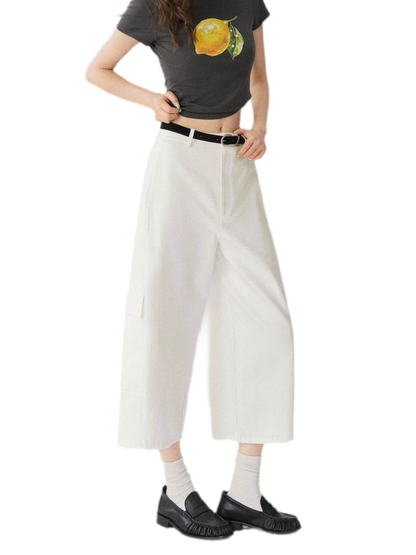 Utility Denim Capri Pants