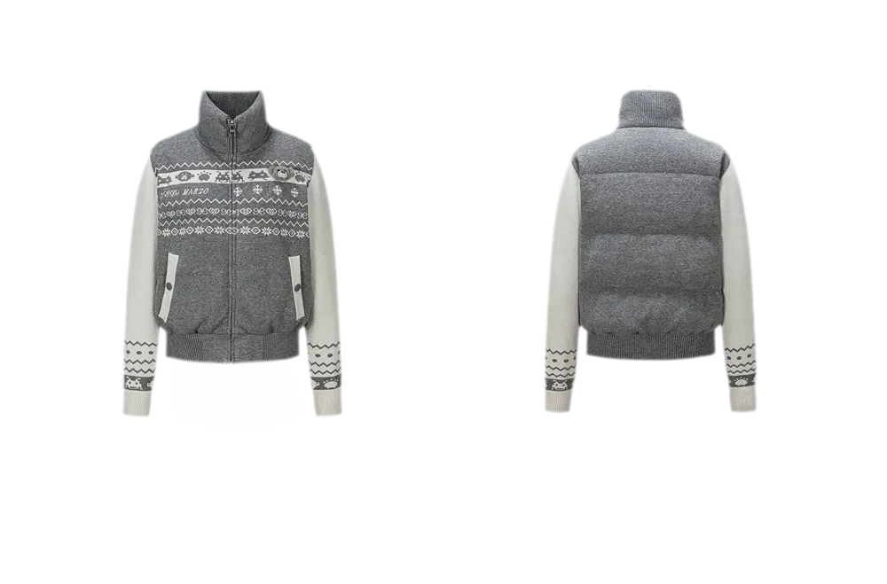 Fair Isle Cropped Down Jacket